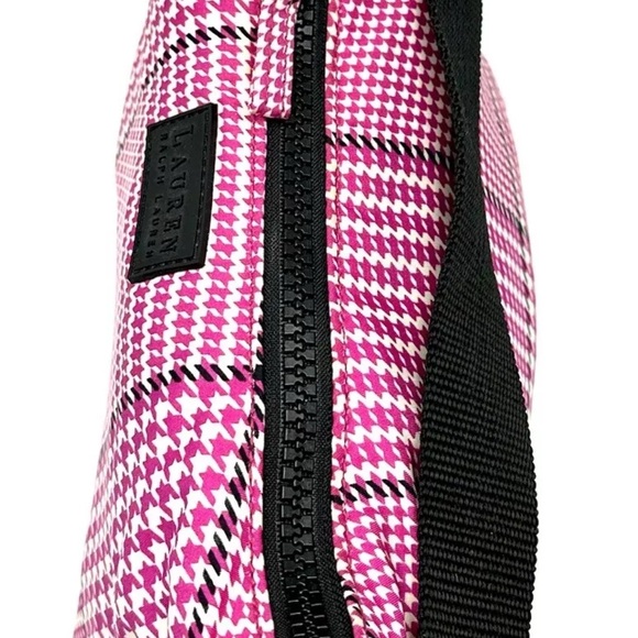 Ralph Lauren Pink and Black Shoulder Bag with Houndstooth Pattern - Picture 6 of 11